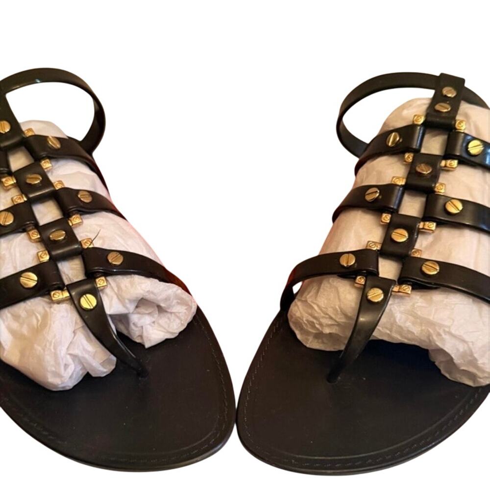 Tory Burch Vaughn Jelly Gladiator Sandals chocolate brown strappy thongstyle 9.5 - Picture 3 of 5